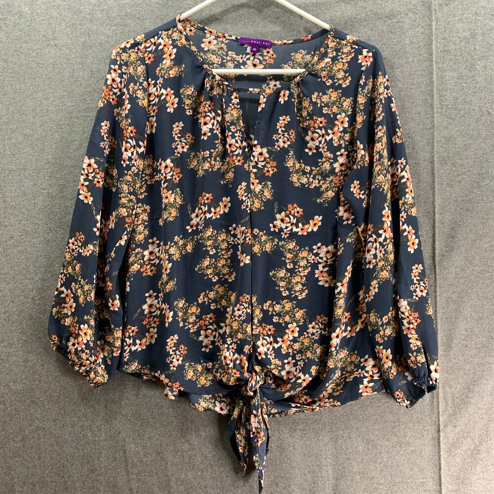 West Kel Shirt Women Extra Small Floral Spring Casual Top Ladies